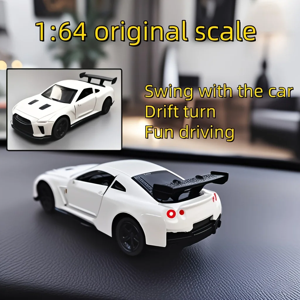 1pcs Metal Sports Car Dashboard Ornament,  Auto-Rotation with Vehicle Turning Angle,A toy car that drifts as the vehicle turns