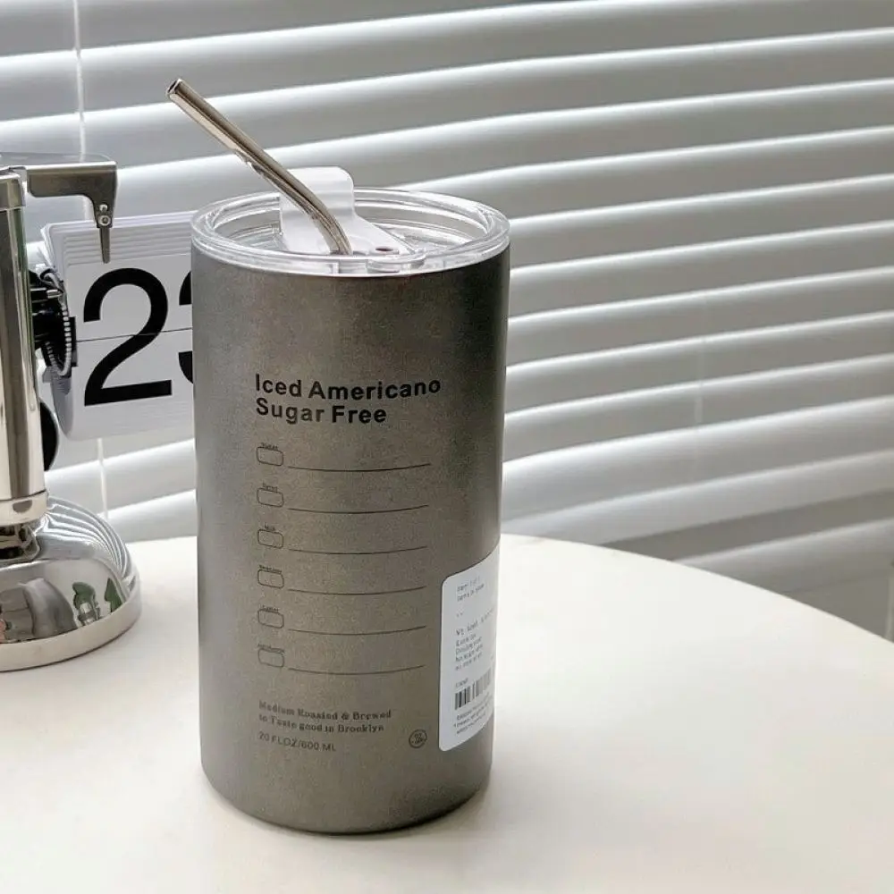 Portable Stainless Steel Vacuum Mug Thermal Coffee Tumbler Cold Drink Cup For Car Commute Office School Modern Minimalist Style