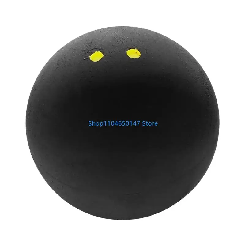 Single Replacement Squash Ball with Double Yellow Dot, 38mm Rubber Practice Ball for Advanced Indoor Use, Rally Work, and Spare