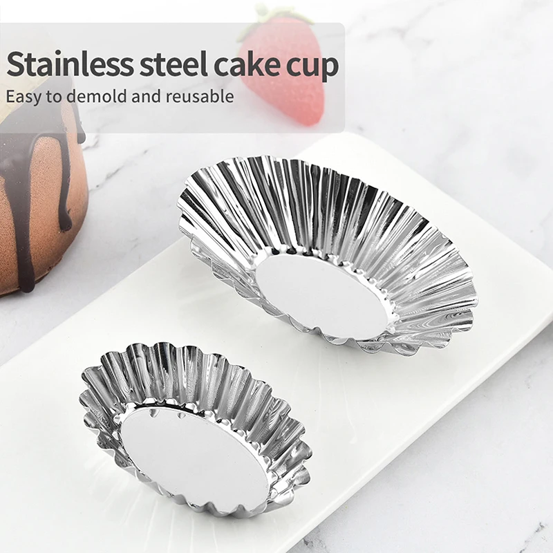 Creative Shape Stainless Steel Cake Cup Bakeware Baking Mold Muffin Cupcake Pudding Bowl Cake Egg Tart Mold Muffin Cup