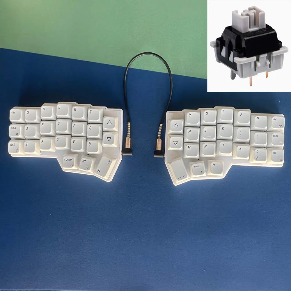 Corne V4 Keyboard mekanik penuh putih RGB berkabel 40% tata letak belah LEOBOG V4 sakelar XDA Keycap VIAL Sofeware dapat diprogram