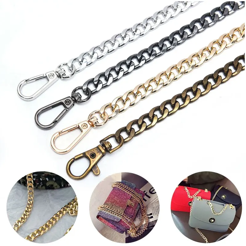 120cm Metal Aluminum Bag Chain Replacement Parts Accessories for Hand-Woven Shoulder Handbag DIY Handmade Detachable Straps