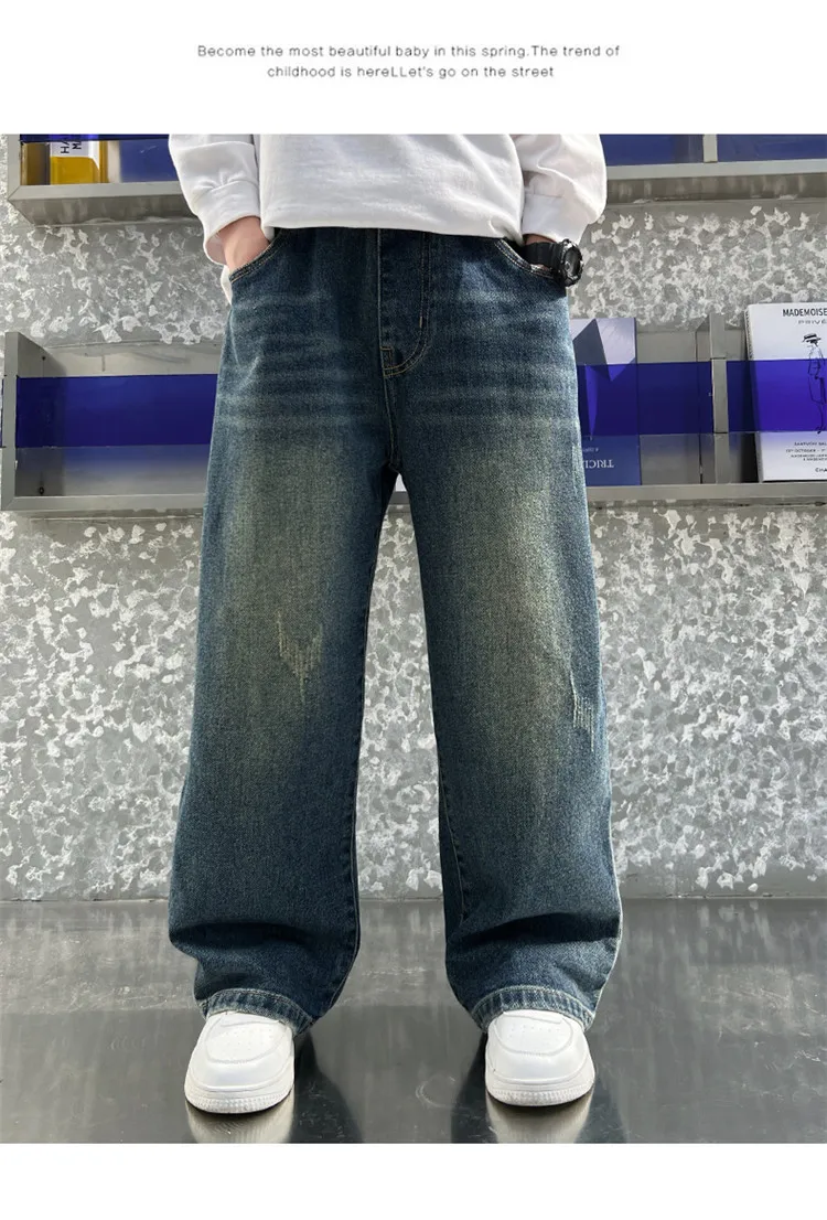 Street-Style Kinder-Jeans mit Bunten Prints für Teenager-Mädchen, Modische Hip-Hop-Tanz-Jeans, Trendige Hiphop-Denim-Hosen für Kinder – Detail 8
