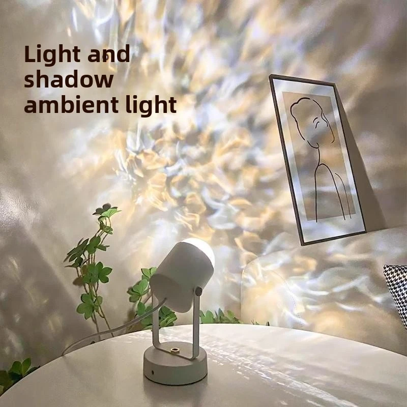 Single Head Water Ripple Desk Lamp with 180 Degree Adjustment for Indoor Home Bedroom Living Room Bar Atmosphere Decoration