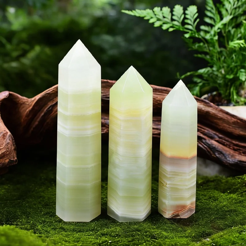 1pc Natural Crystal Stone Green Afghan Jade Obelisk Point Healing Pillar Mineral Specimen Reiki Crafts Home Decor DIY Gift