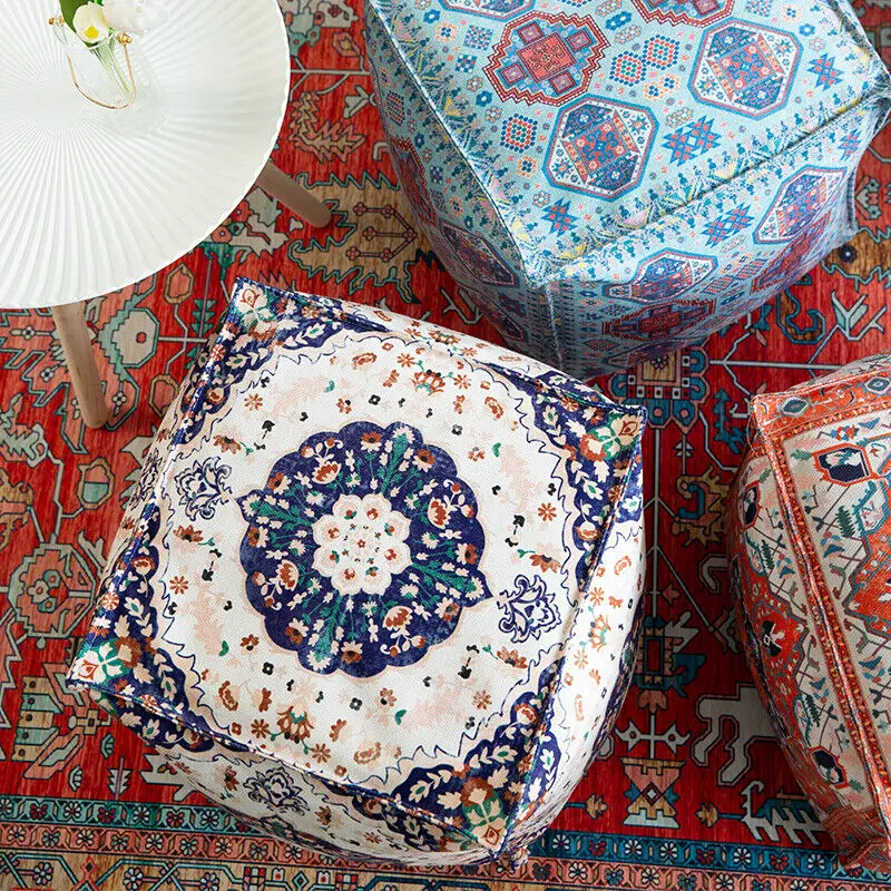 Meditation Cushion Cover Moroccan Lazy Futon Covers Unstuffed Floor Seat Pouf Home Decor Footstool Ottoman Cover New