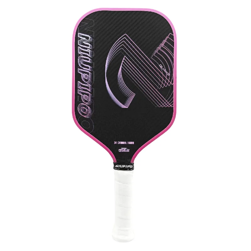 niupipo-fk05-pink-carbon-fiber-pickleball-paddle-3k-cold-press-lightweight-230g-16mm-thickness-complete-set-with-paddle-cove