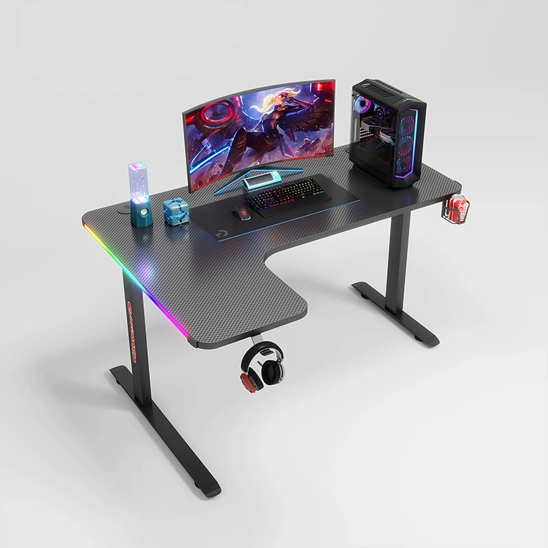 High Quality Side Glow Office PC Table Led Light Rgb Computer Gaming Desk for Home Gaming Desk