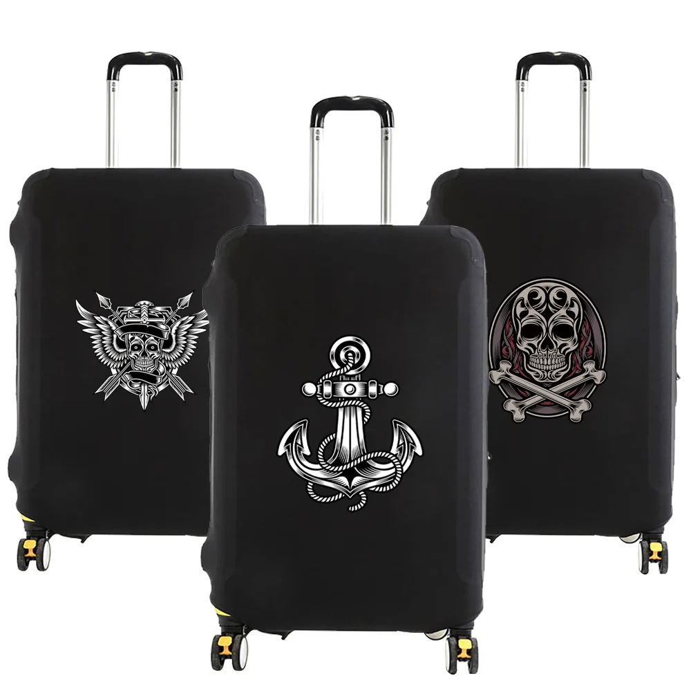 Fashion Unisex Luggage Case Suitcase Protective Cover Skull Pattern Travel Elastic Luggage Dust Cover Apply 18-32 Suitcase