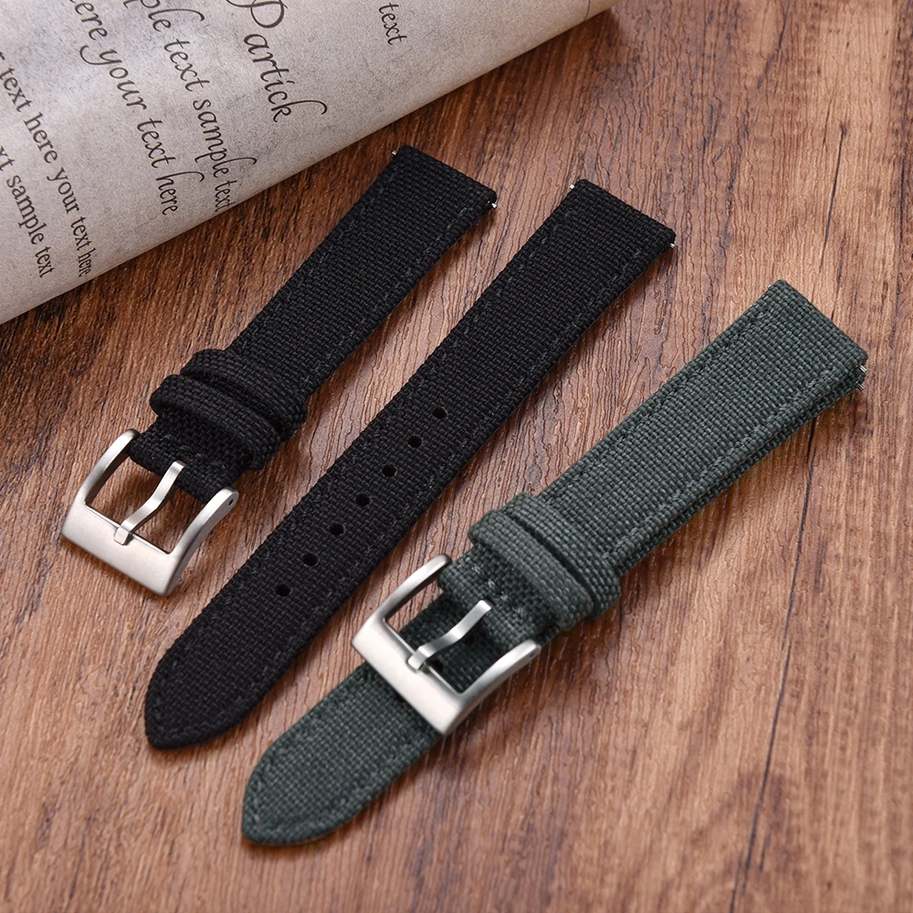 

Nylon Leather Watch Strap 18mm 20mm 22mm Strap Canvas Nylon Watch Band Quick Release Straps For Huawei Watch GT2 GT3 42mm Belt