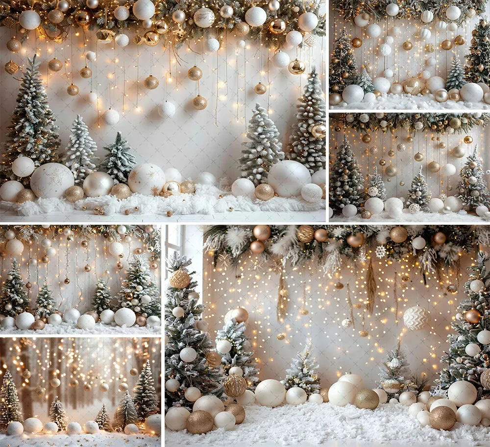 

Mehofond Photography Background White Christmas Balloon Pine Tree Xmas Party Kids Family Portrait Decor Backdrop Photo Studio