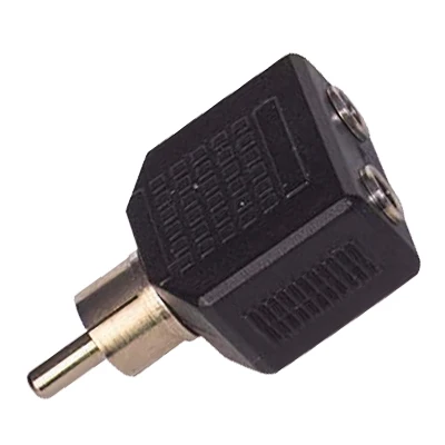 1 RCA MALE/3.5 MM STEREO 2 FEMALE CONVERTER JACK