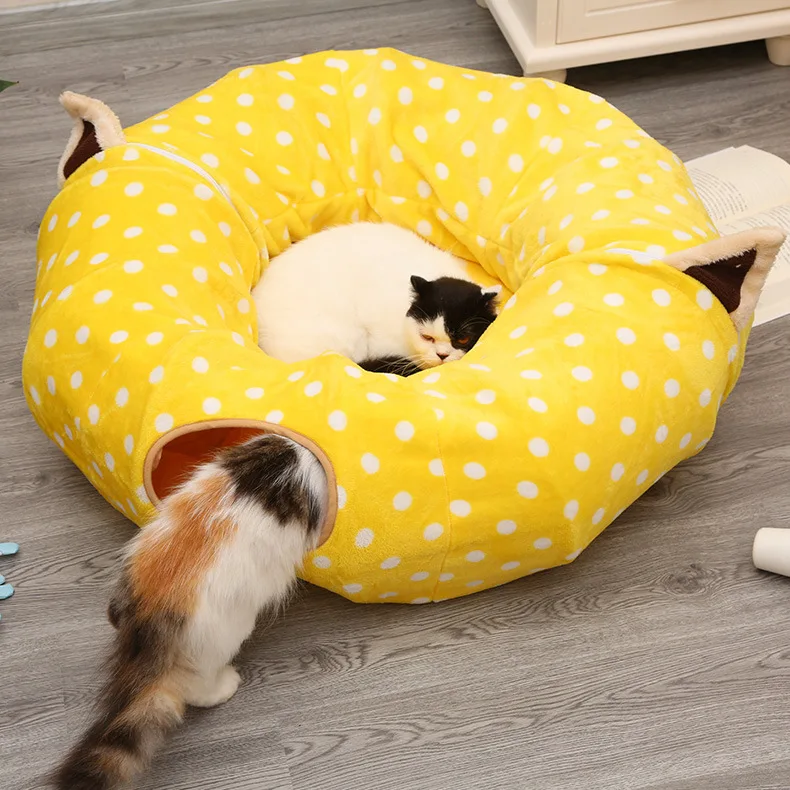 Cat litter cat Tunnel toys Foldable cat passage Rolling ground Totoro litter cat bed pet toys