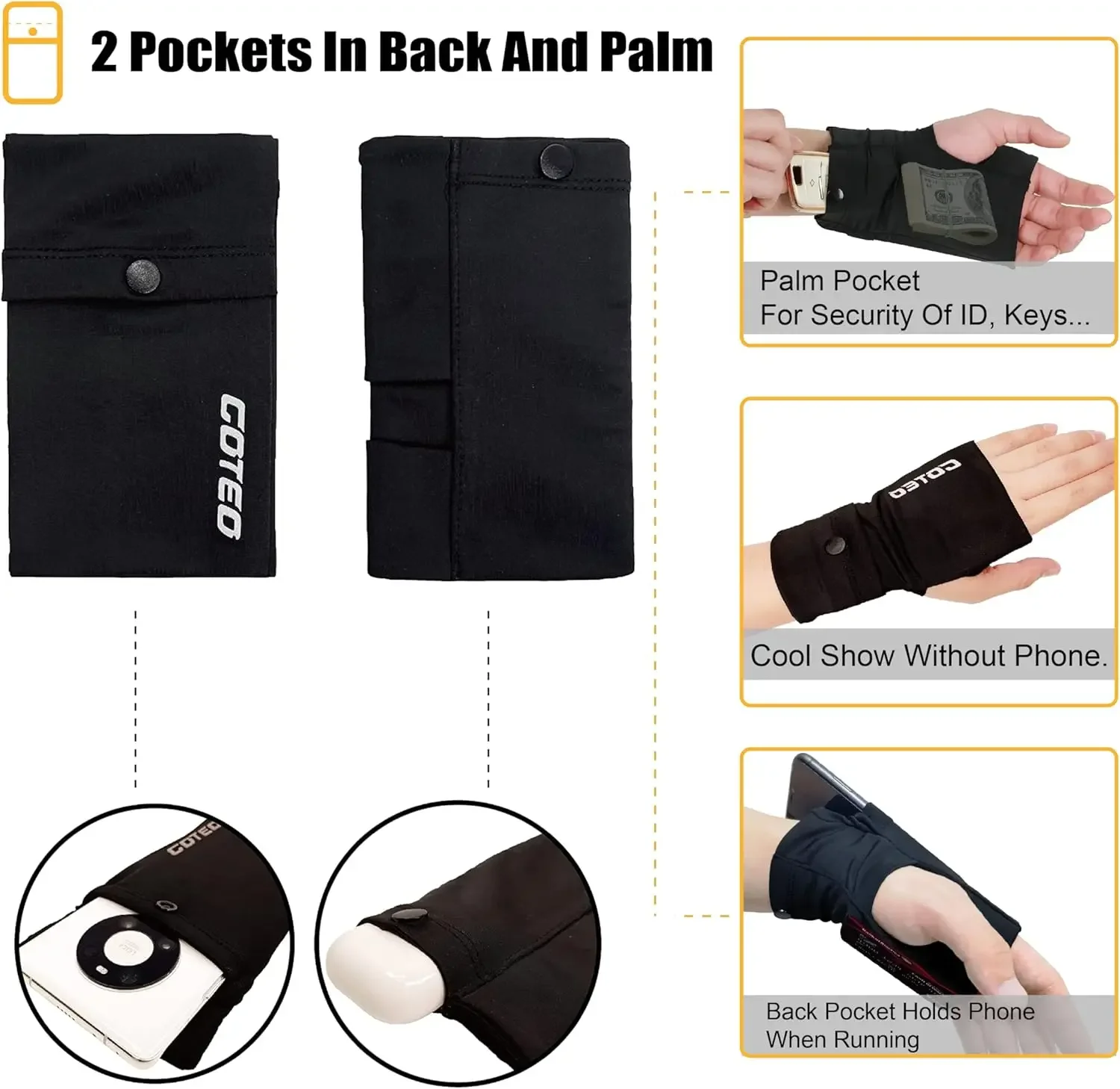 

Рука для телефона, запястье для бега, скрытый кошелек, перчатка, браслет, сумка, держатель для мобильного телефона, повязка на руку для бега, тренировок, ходьбы, пешего туризма