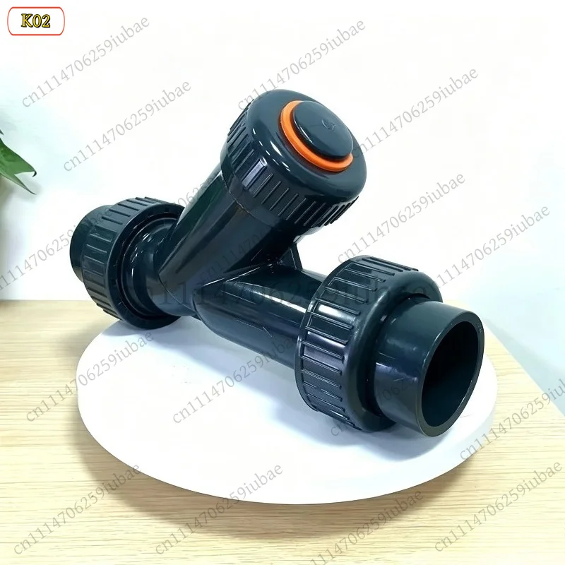 LJ_UPVC Y‑Type Angle Seat Check Valve for Aquarium Irrigation Plumbing, Corrosion Resistant One‑Way Non Return Valve