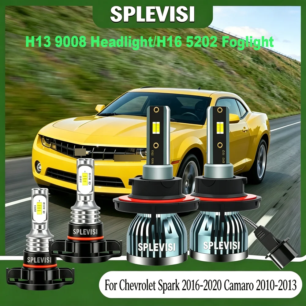 LED Bulbs Headlight Foglight Plug-and-Play Installation For Chevrolet Spark 2016 2017 2018 2019 2020 Camaro 2010 2011 2012 2013
