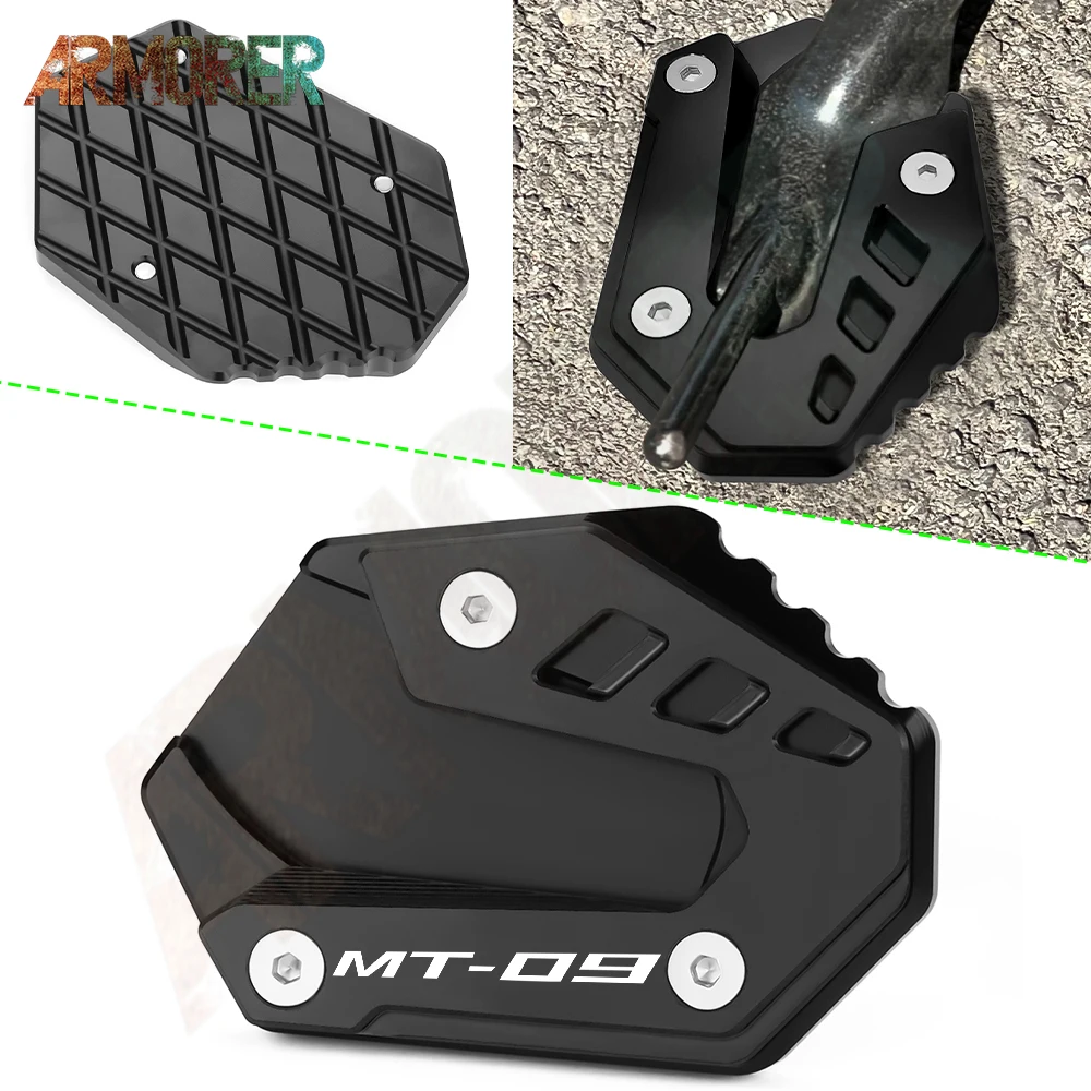 

Motorcycle Accessories For YAMAHA MT09 MT 09 mt09 2021 2022 2023 CNC Aluminum Kickstand Side Stand Extension Enlarger Pad