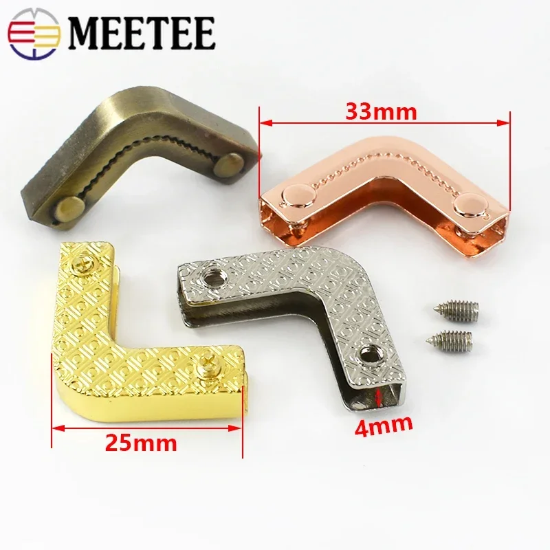 5/10/20Pcs Bag Corner Protector Metal Clip Buckle Purse Edge Cover Clasp Leather Decoration Wrapping Screw Clips End Lock Parts