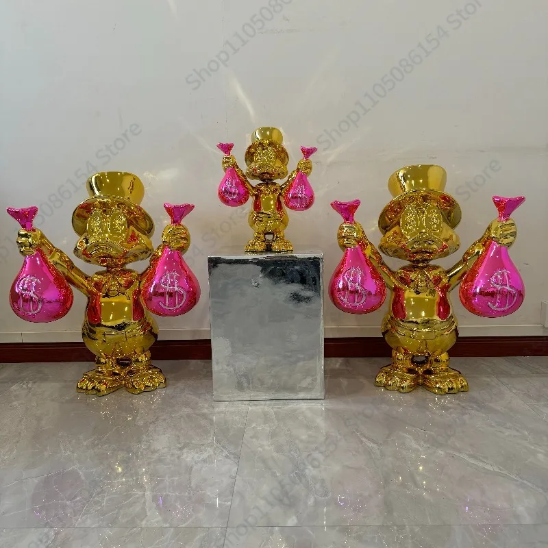Tide Play Money Bag Ornament Donald Duck Cartoon Sculpture Home Soft Furnishing Store Restaurant Bar Ornament