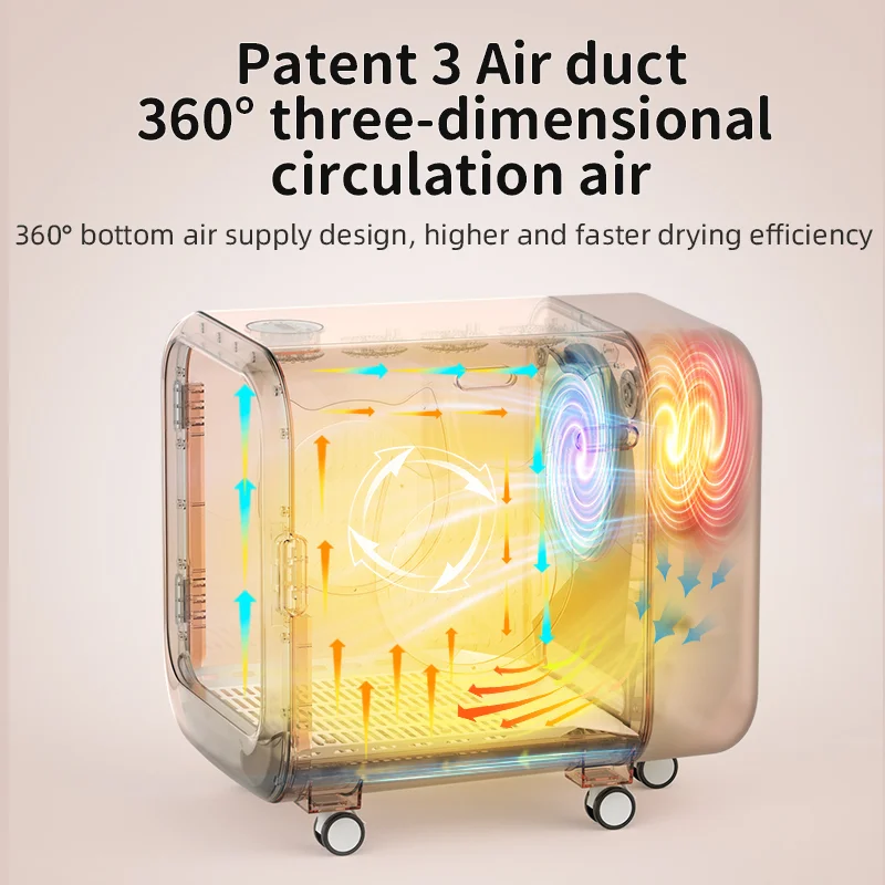 EUR PET Eco-Friendly Automatic Pet Dryer Box Low Noise Heated Blower For Fast Dog Cat Grooming Pet-Friendly Plastic Housing For
