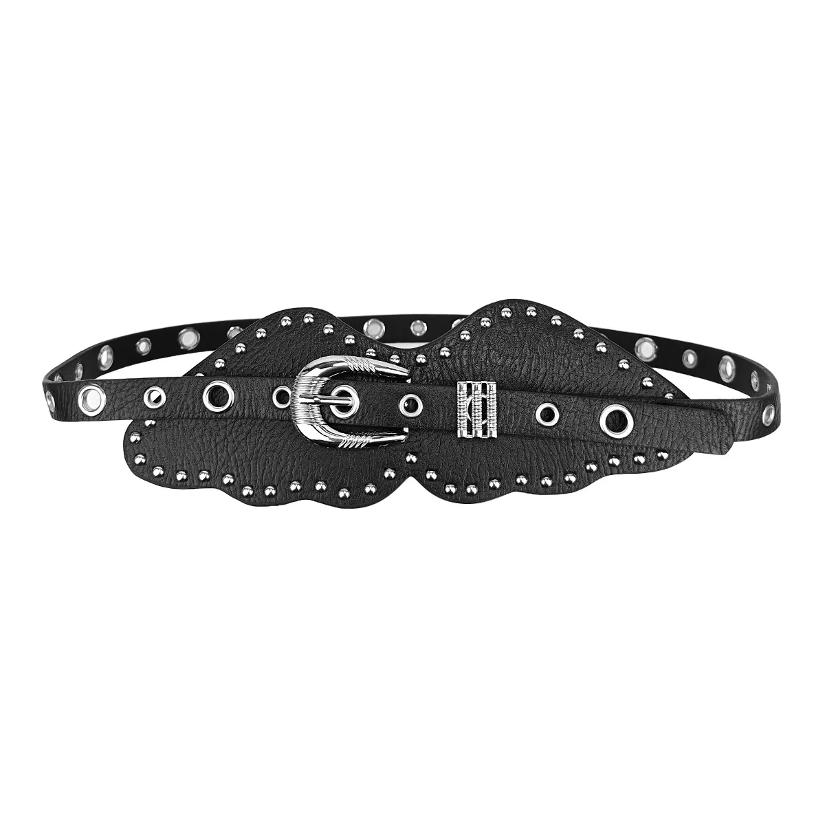 แฟชั่นสตรีทสไตล์ยุโรปและอเมริกา เข็มขัดสไตล์พังก์สําหรับผู้หญิง กระโปรง เข็มขัดประดับมีหนาม เข็มขัดกางเกงอเนกประสงค์