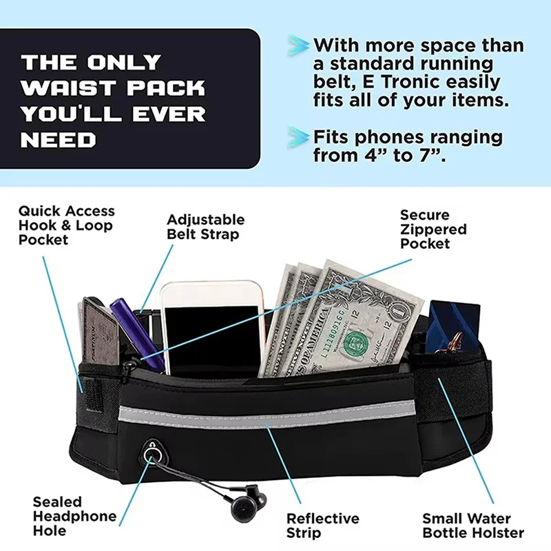 Hands-Free Dog Leash Waist Bag Reflective Retractable Elastic Belt for Running Walking Secure Traction Rope Perfect Active Pets