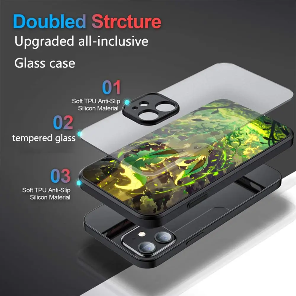 Cover P-Pokemons Phone Case Tempered Glass Shell FOR IPhone 16ProMAX 14 12 17Pro Air 15 16 Plus 13 Pro MAX Cover view 6