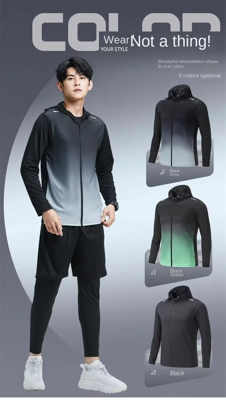 Running jacket men's spring and autumn quick drying sports windbreaker fitness top professional morning running training suit ho