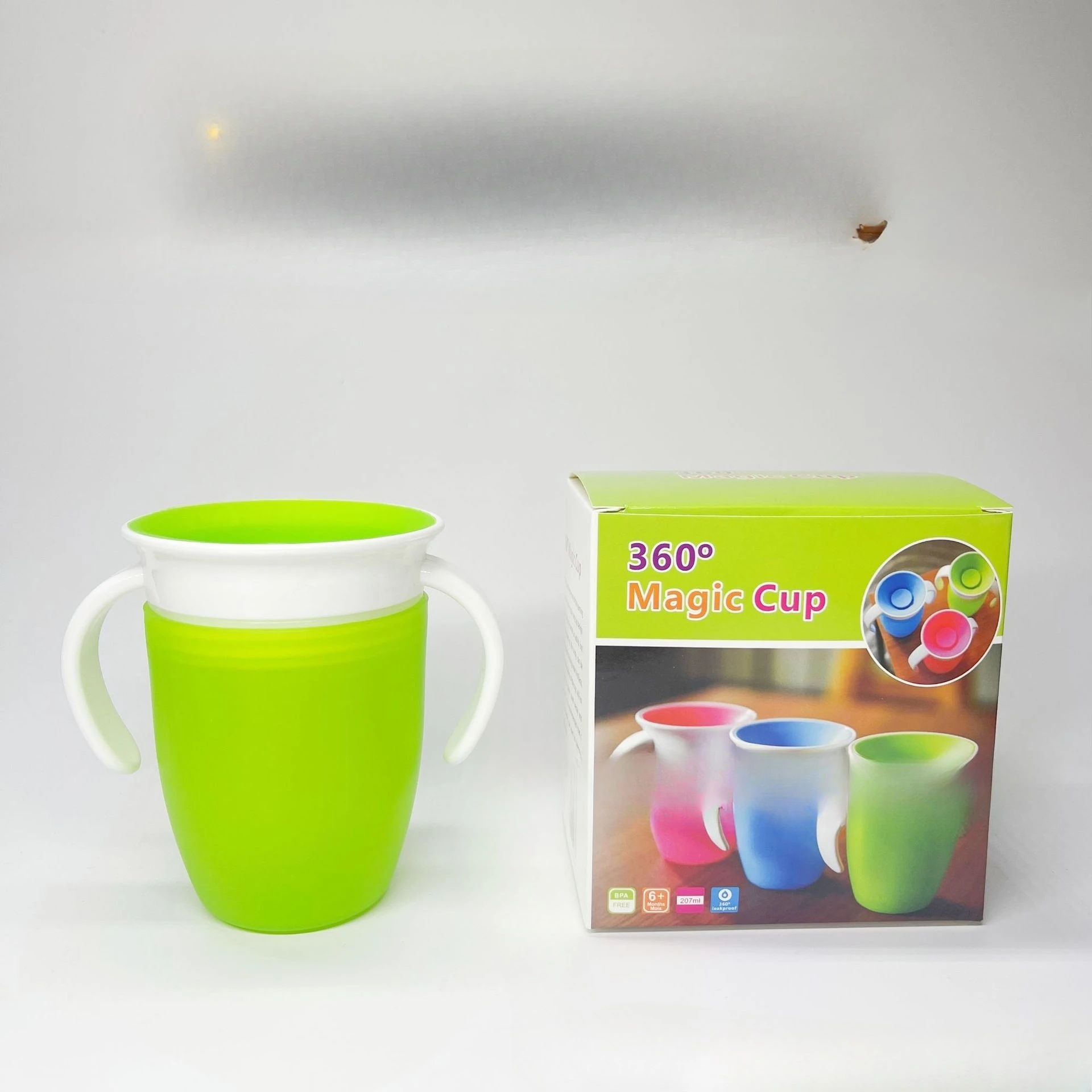 Food-Grade Silicone Baby Sippy Cup, Anti-Choke Leak-Proof Toddler Learning Cup with Handles & Straw, BPA-Free for 6M+