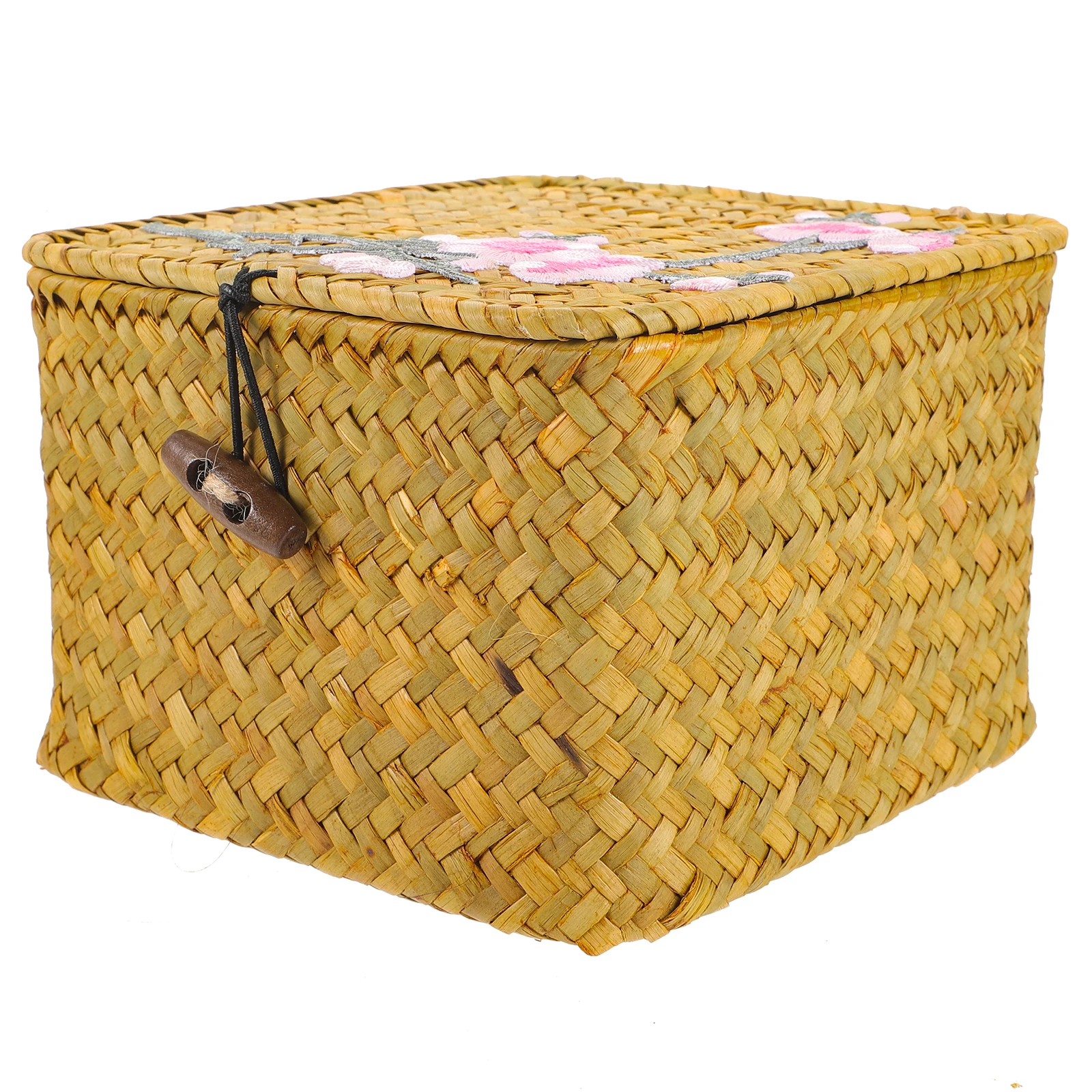 

Vintage Woven Storage Organizer Handmade Craft Retro Box For Cosmetics Accessories Picnic Bedroom Woven Basket Organizer Storage
