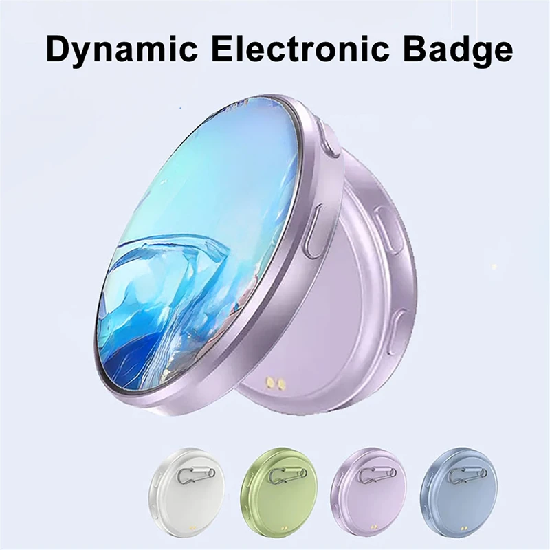 Smart Dynamic Electronic Badge with 1.7-inch High Definition Circular Display BT 6.0 Dual-Mode Transmission Anime Merchandise