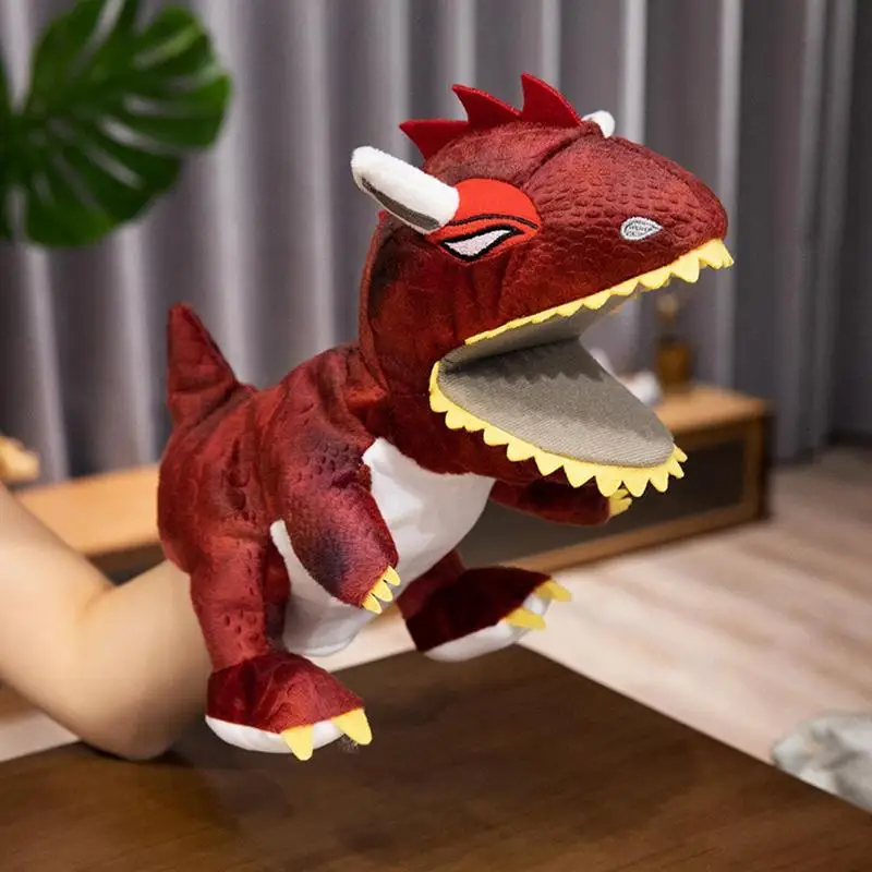 Realistische Handpuppe interaktive Plüsch Dinosaurier Finger puppen kreative realistische ausgestopfte Handpuppe Dinosaurier Spielzeug für Kinder