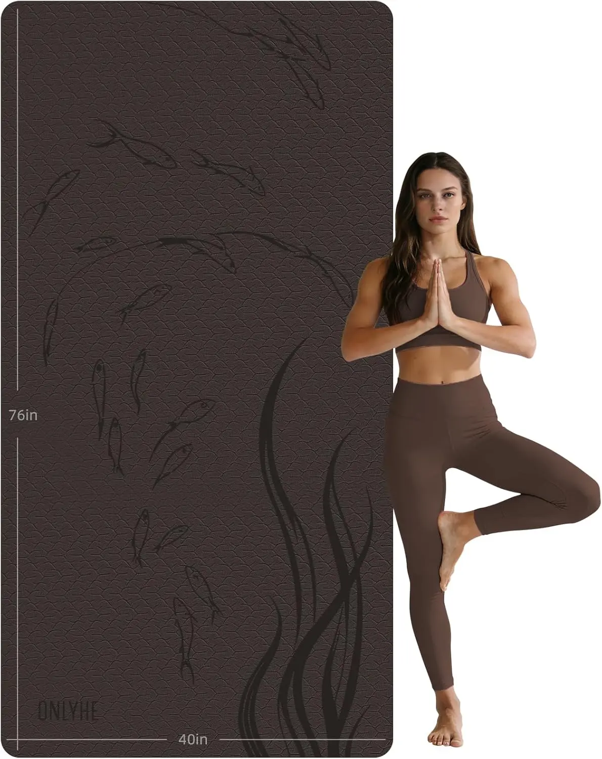 

Extra Wide Thick Yoga Mat 76"x40"x10mm TPE, Large Non-Slip Gym Mat for Women Men