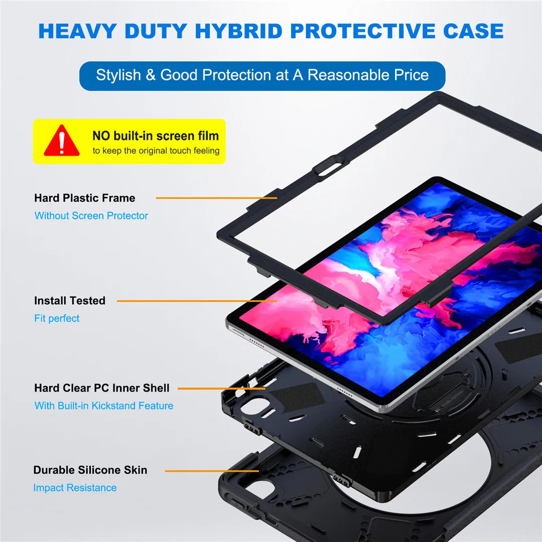 Imagem -06 - Capa à Prova de Choque Kid Safe pc Mais Silicon Stand Shoulder Strap Cover para Lenovo Tab P11 Pro Gen 11.2 P11 Pro 11.5 Plus m7 M10 Plus