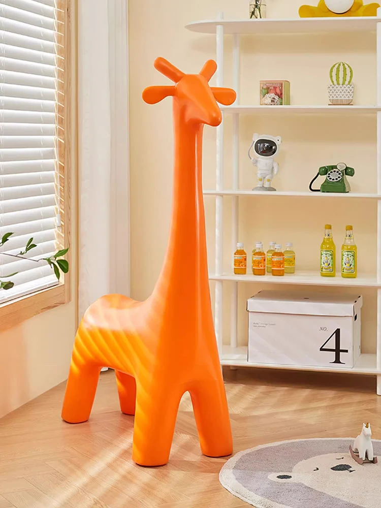 Giraffe Plastic Benches Design Animal Children\'s Chair Modern Nordic Stools Kids Small Furniture for Home Living Room Chairs