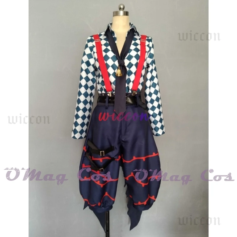 لعبة الشيطان بتلر لاتو باكا أزياء تنكرية لاتو زي مع جرس 1 متر شعر مستعار للهالوين كرنفال لعب الأدوار للرجال والنساء