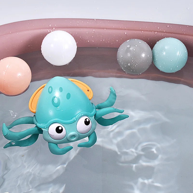 Amphibious Octopus Clockwork Toys Playing in Water Walking Baby Bathroom Bathing Toys Parent-child Interaction Entertainment