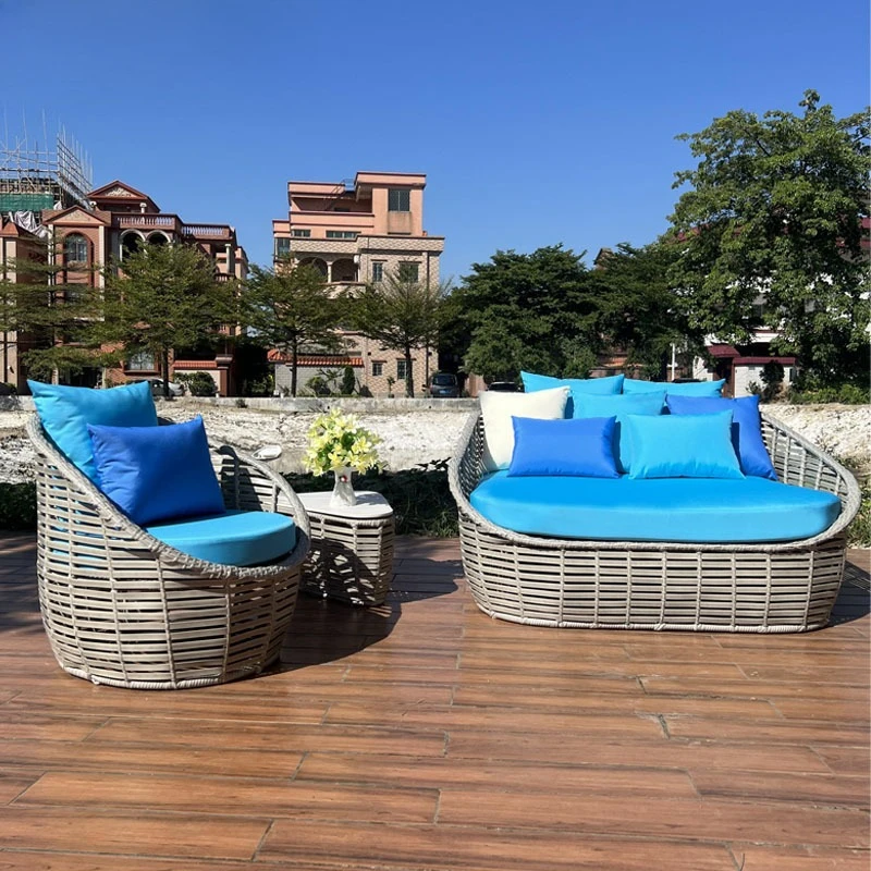 

Xuting Outdoor Beach Seaside Swimming Pool Leisure Creative Rattan Sofa Outdoor Homestay Villa Woven Lying