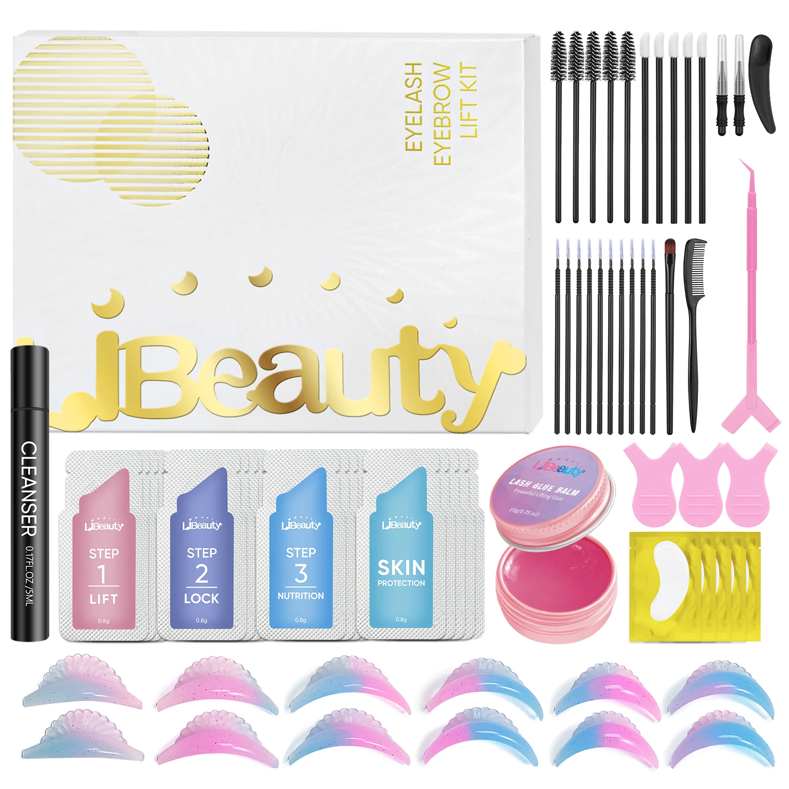 Libeauty Lash Lift Kit Eyelash Perming Set with Balm & Shields Updated For Easy Application Includes Lash Lift Balm And Home Use