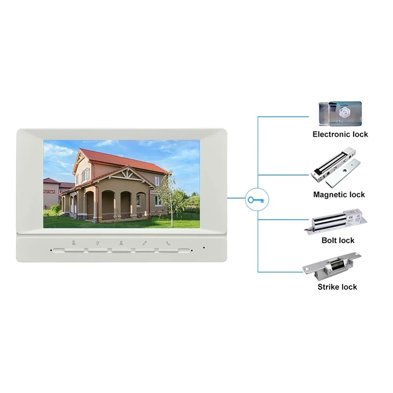 A41Z-Video Intercom System 7 Inches Video Doorbell Door System Kits Support Unlock Monitoring For Villa Home