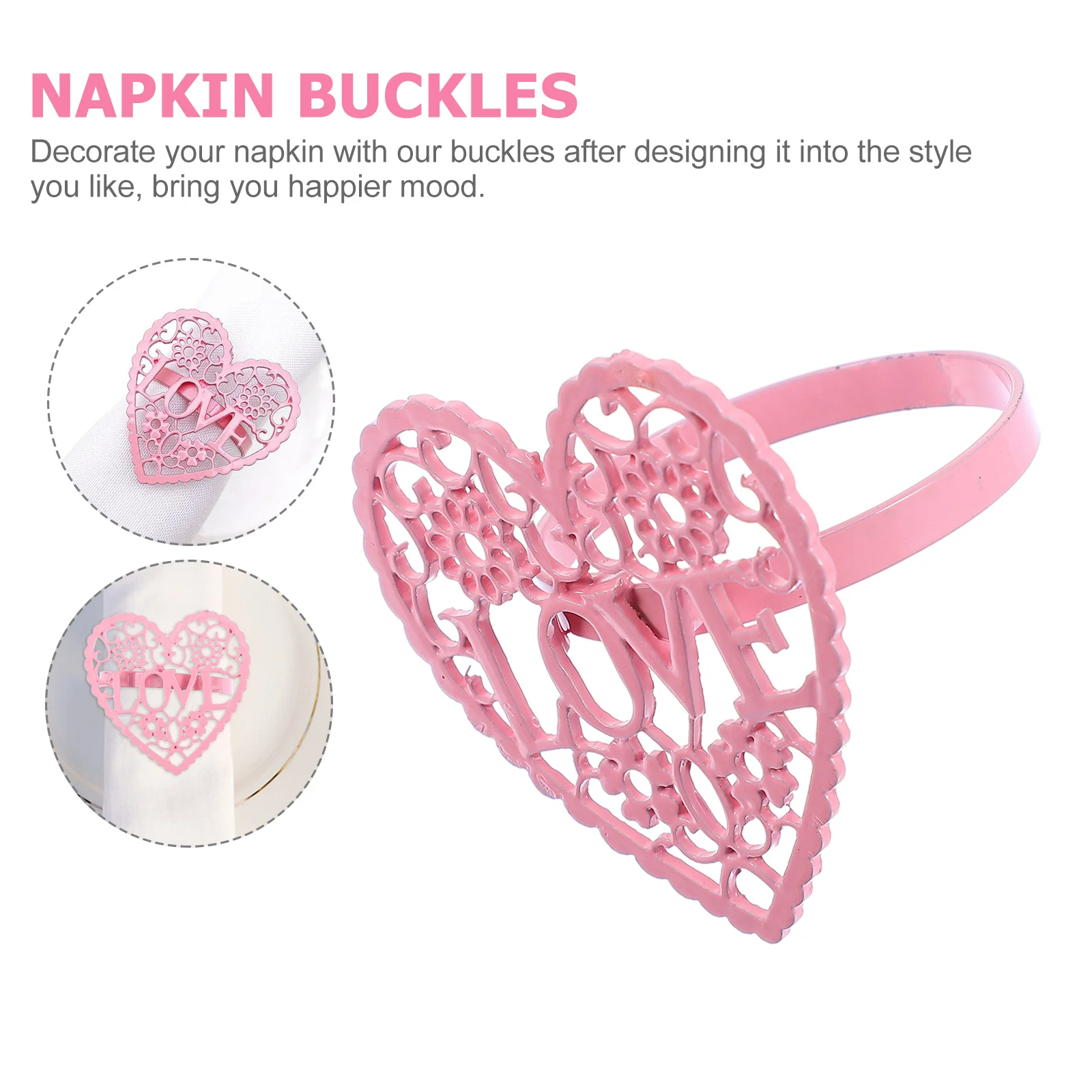 

6 Pcs Shaped Napkin Rings Elegant Buckles for Party Decorative Napkin Holder Banquet Table Setting Gifts Kitchen Accessories