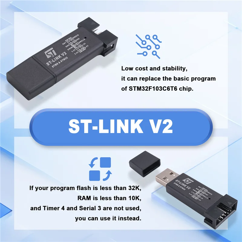 ST-Link V2 Programmeereenheid Emulator Downloader + 40Pin STM32F103C6T6 ARM STM32 SWD Minimale moederbord Micro-USB