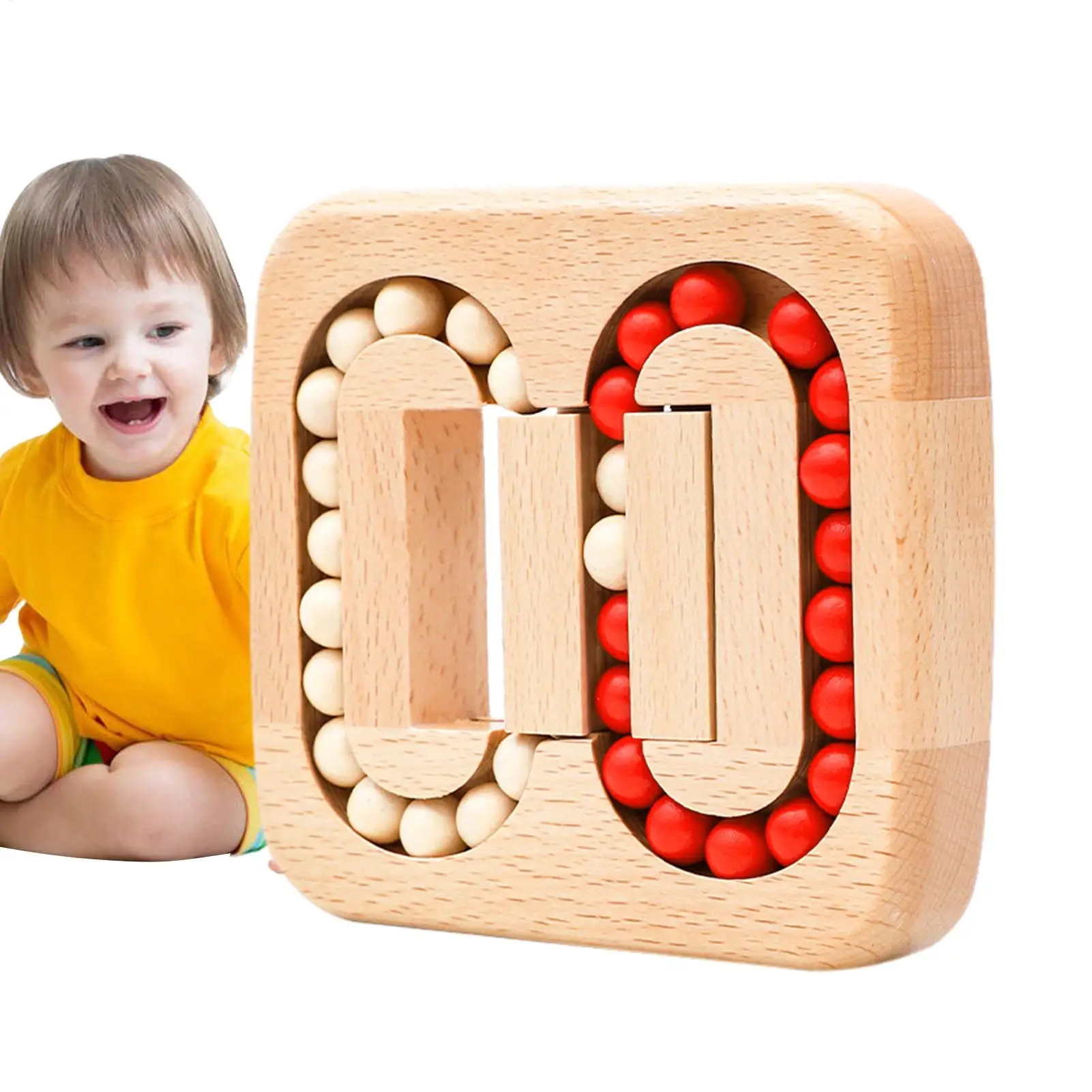 Rotating Magic Bean Fingertip Toy Wood Puzzles Brain Teaser Fidget Anxiety Stress Relief Toys Fun Gifts For Adults And Kids
