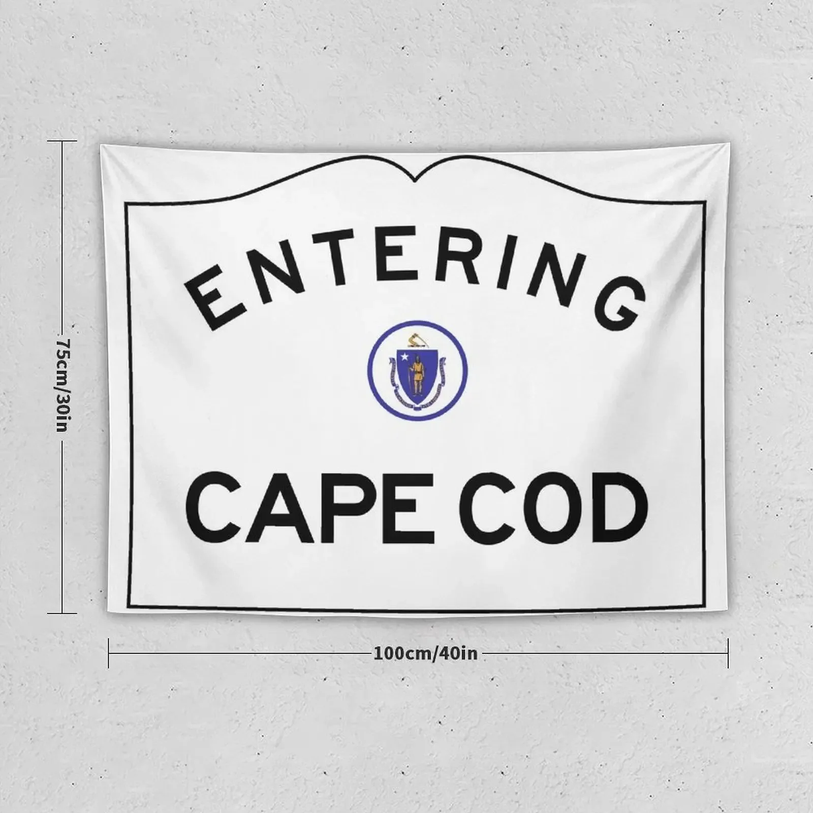 Entering CAPE COD - Commonwealth of Massachusetts Road Sign Tapestry Decoration For Bedroom Room Decor Aesthetic Tapestry