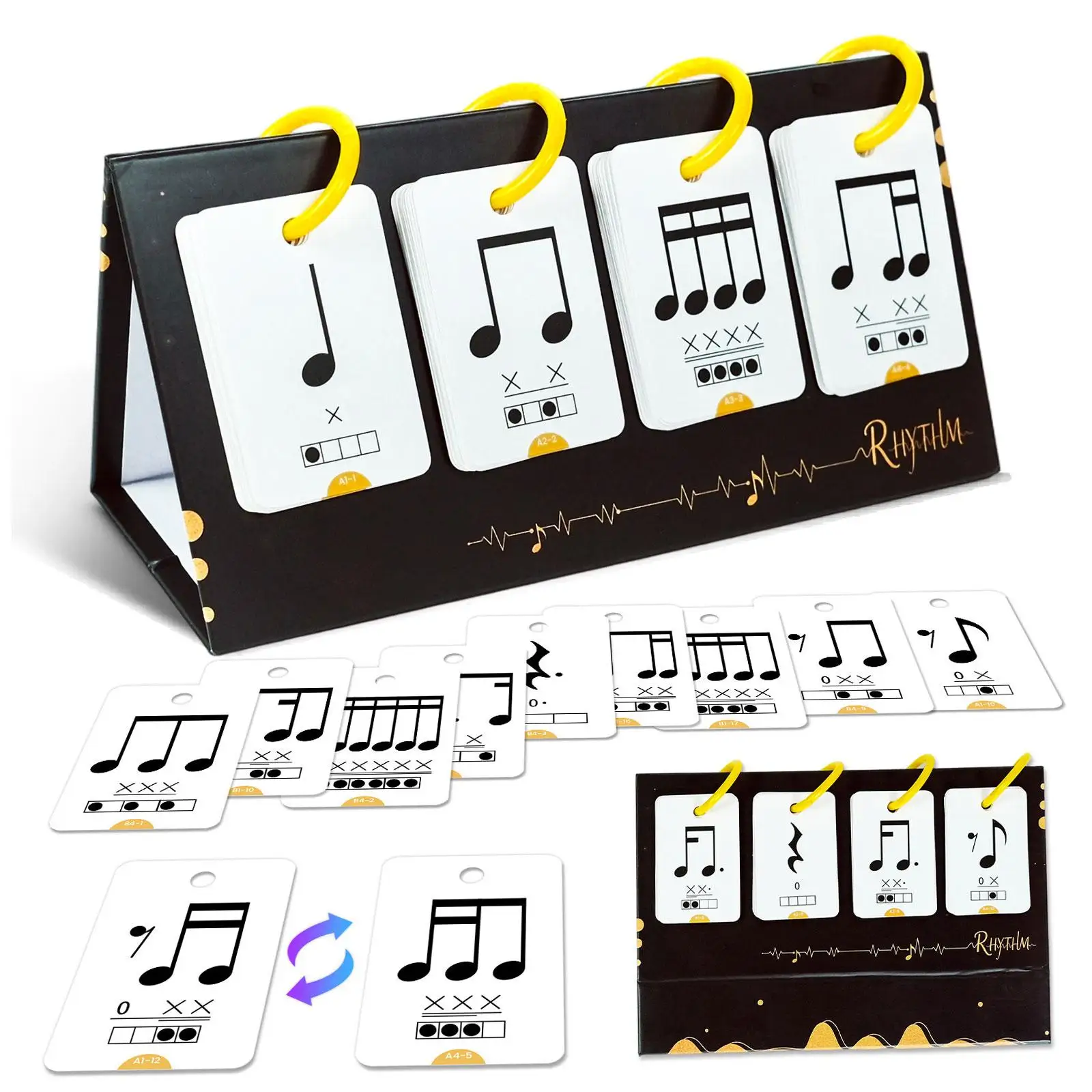 Music Notation Teaching Cards Set Multifunctional Props for Drum Guitar and Piano Learners