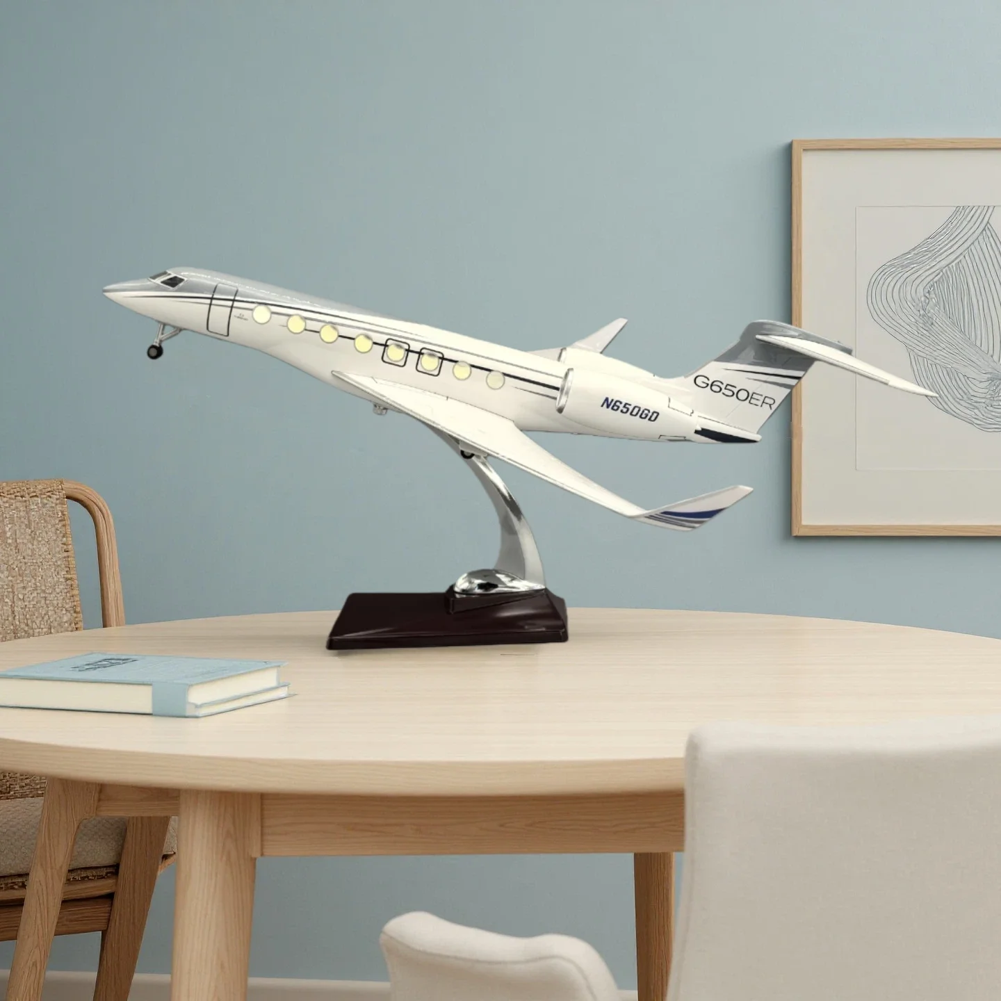 

Смола 47 см, масштаб 1:50, модель Gulfstream G650ER G650 G-650, модель Airways, смоляная модель самолета, коллекционная декоративная модель самолета