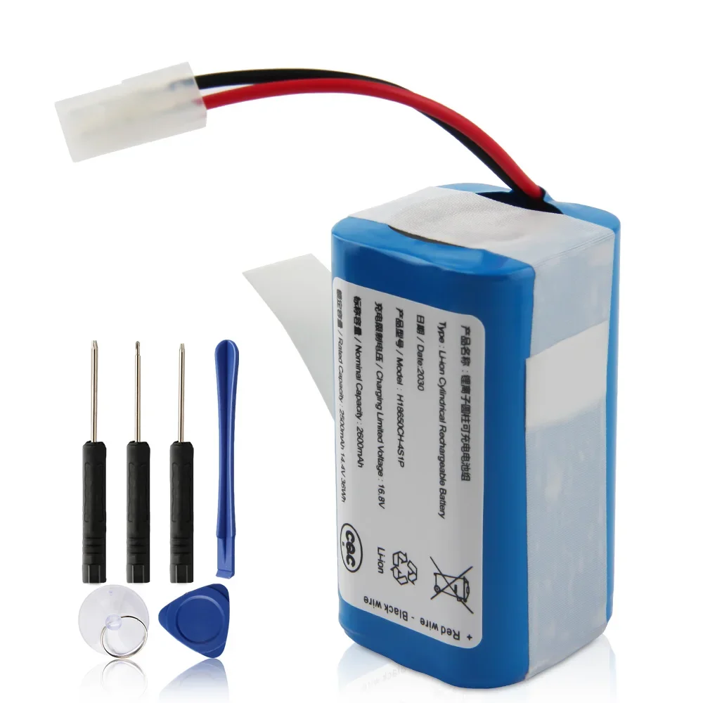 Vacuum Cleaner Battery H18650CH-4S1P For Xiaomi Mijia Mi Sweeping Mopping Robot G1 High Quality Batteries 2600mAh With Tool