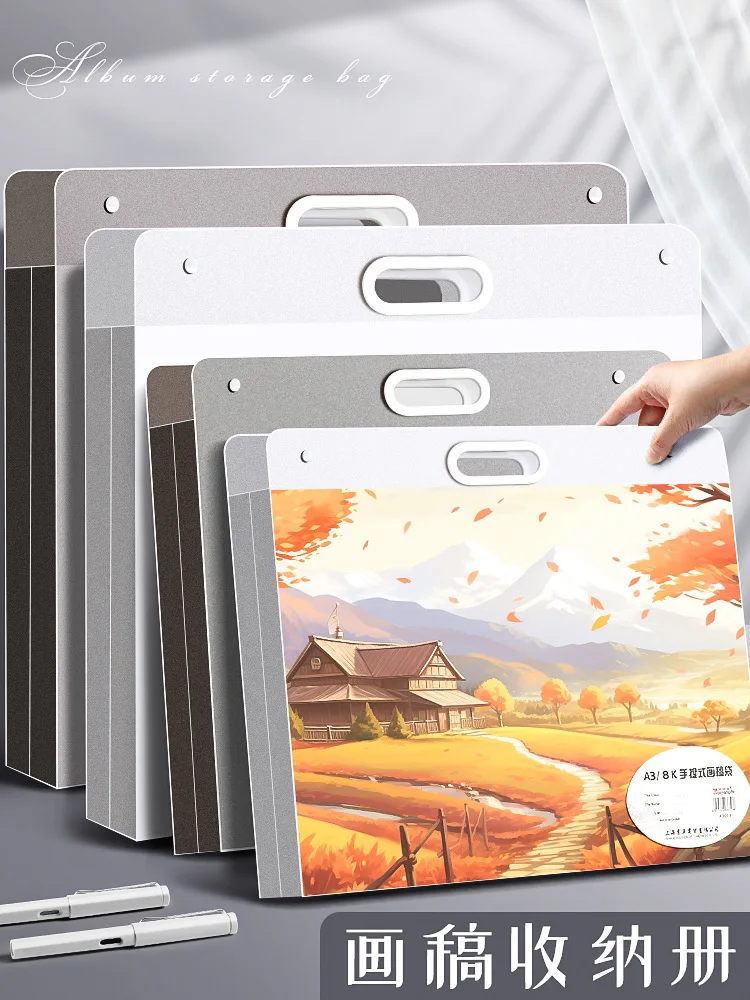 Książeczka do przechowywania albumów 4K dzieła sztuki kolekcja szkicowania papier do malowania obraz Album A2 malowanie Album torba do przechowywania 8K