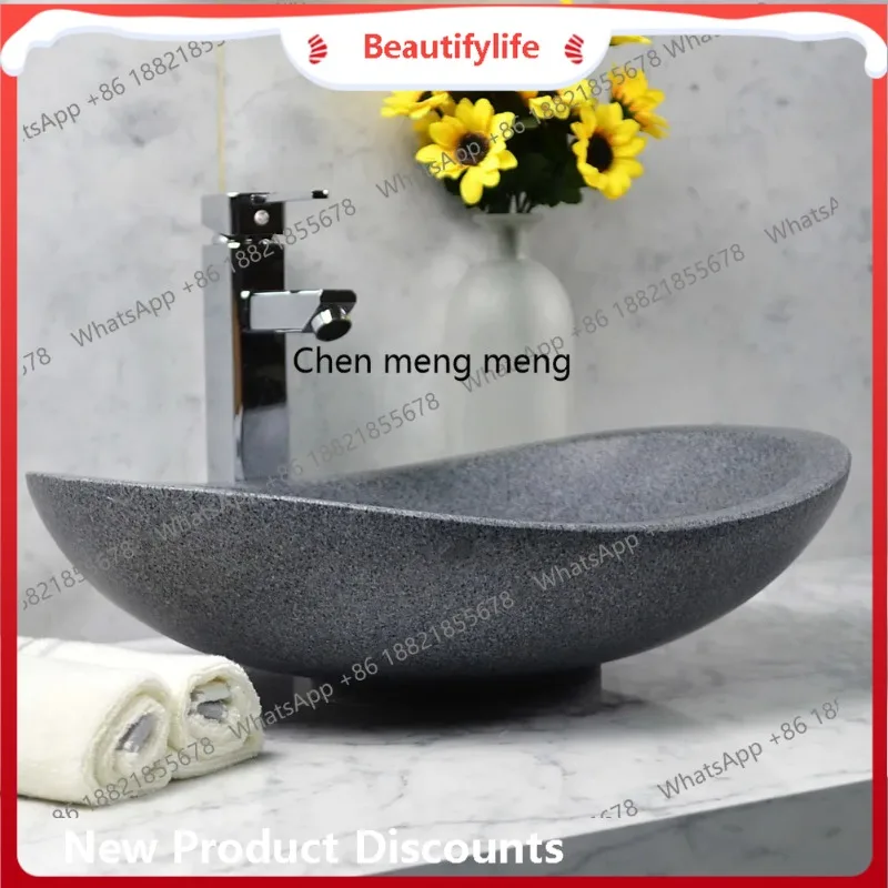 

B67 Nordic countertop basin art, garden modern marble washbasin balcony washbasin