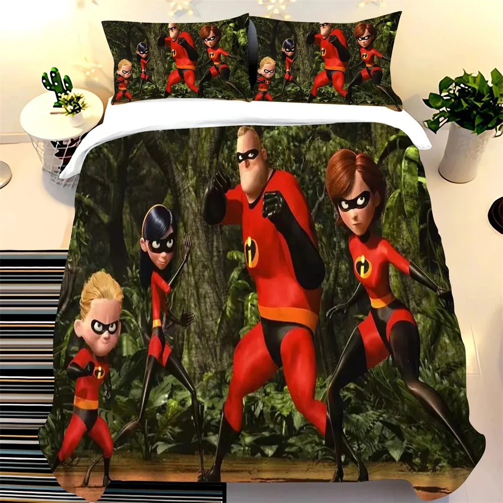 The Incredibles Bedding Set Disney Duvet Cover Set 3D Print Quilt Cover Pillowcases for Children Adults Bedroom Decoration